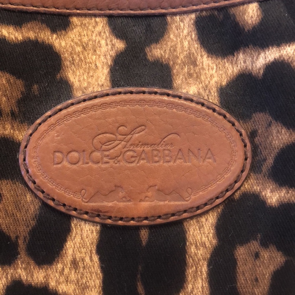 ๐HPx2๐Dolce & Gabbana 1672 Dark Brown Black Canvas leopard tote - Picture 3 of 8